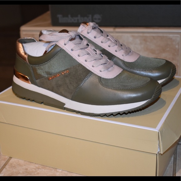 michael kors allie leather and canvas sneaker